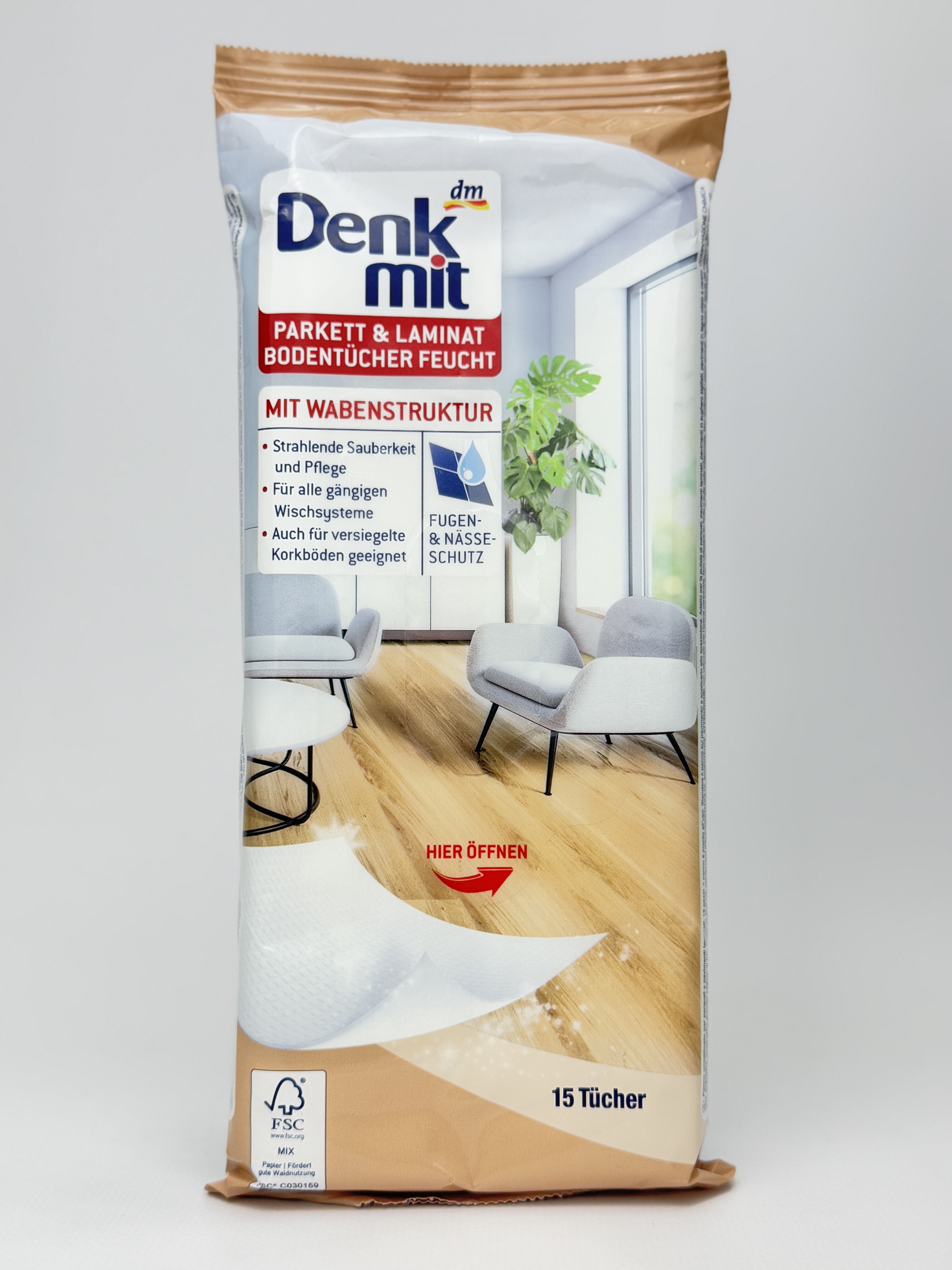 Denk Mit - Серветки вологі . д/паркету і ламінат .15 шт.