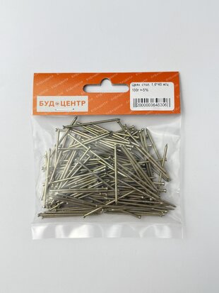 Цвях стол. 1.6*40 ж/ц 100г +-5%