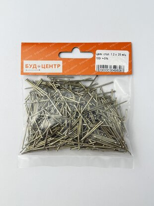 Цвях стол. 1.2 x 25 ж/ц. 100г +-5%