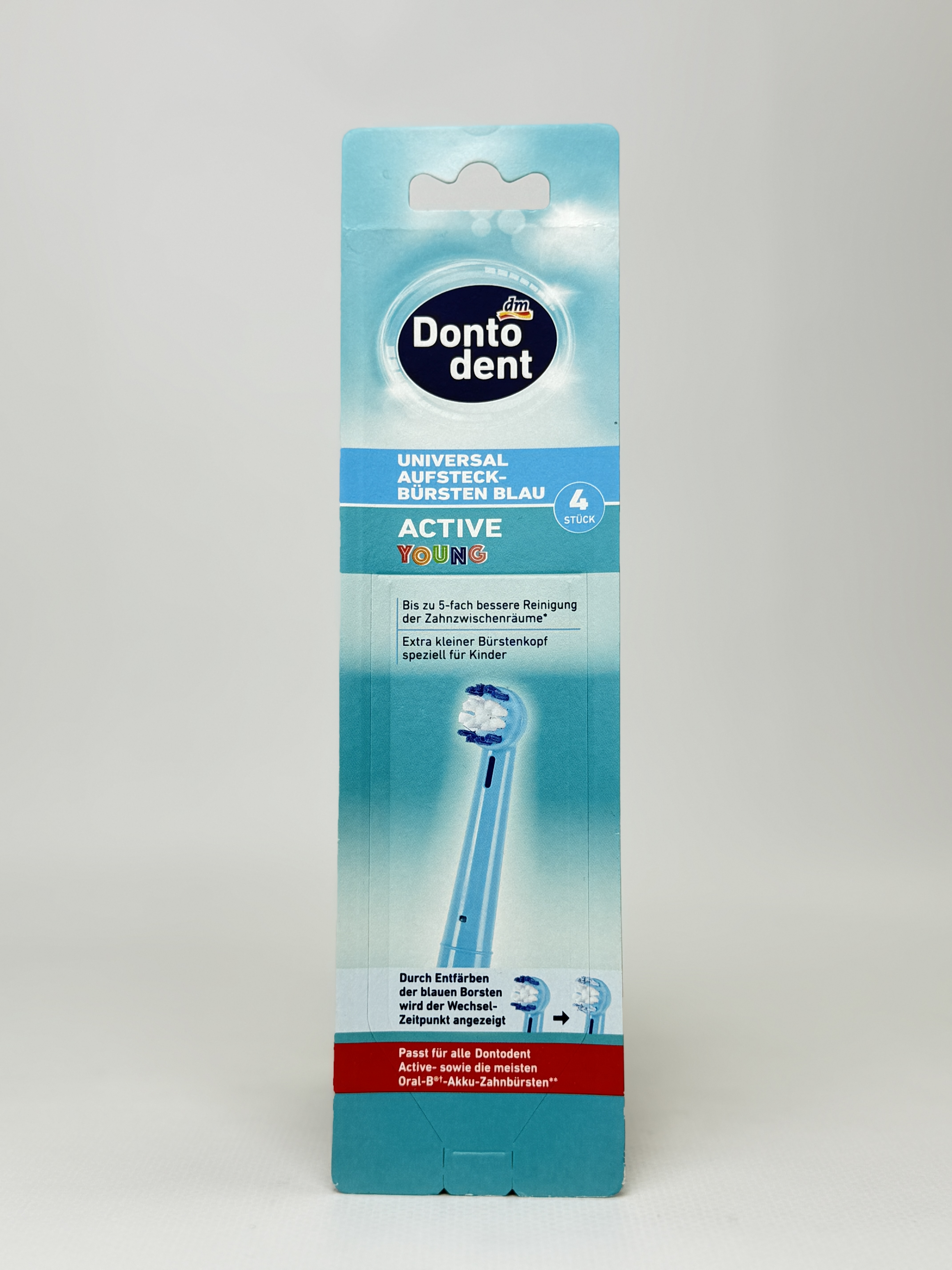 Dontodent Запаски дитячої електрощітки Active Young BLUE 4шт.