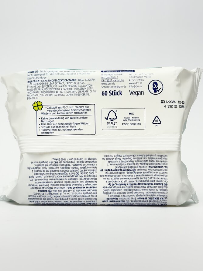 SauBar Вологі туалетні серветки Ultra Sensitiv 60шт.