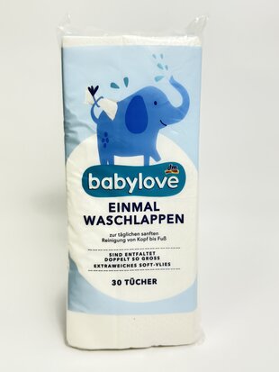 babylove Одноразові севетки для купання Einmal Waschlappen 30 шт