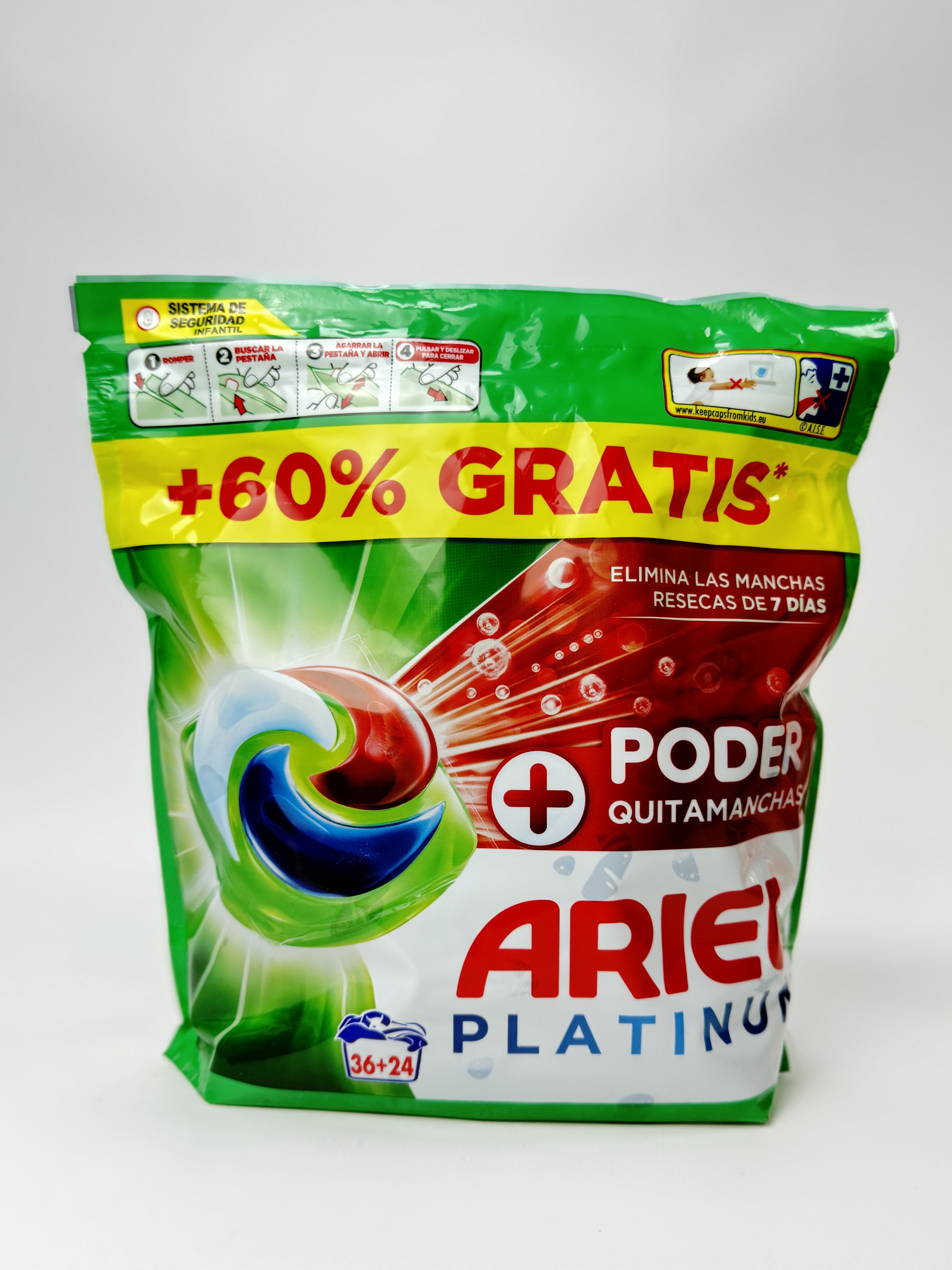 Капсули ARIEL Platinum 4в1 (60) PODER+ quitamanchas
