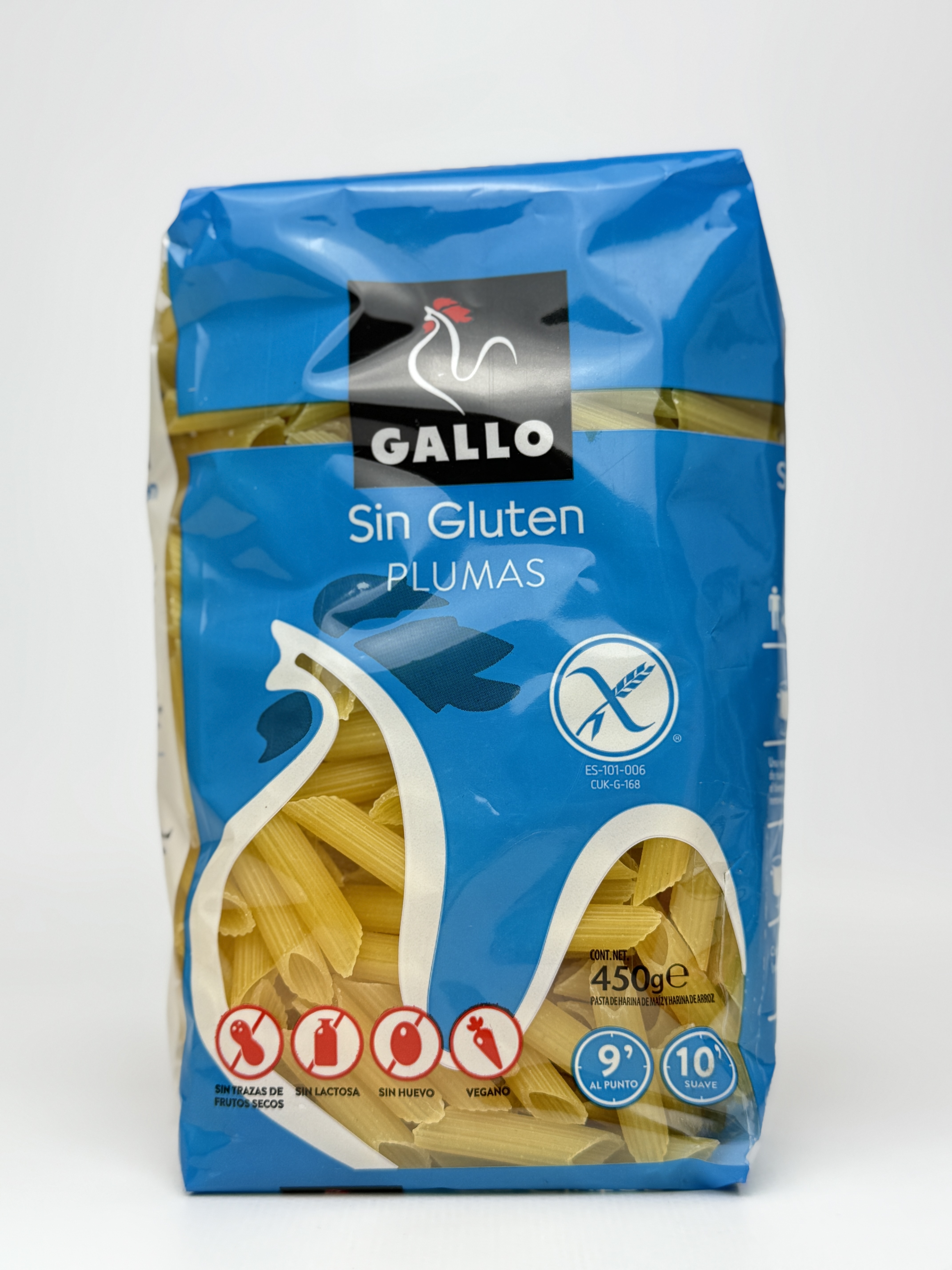 Макаронні вироби Gallo Plumas Sin Gluten без глютену 450 г
