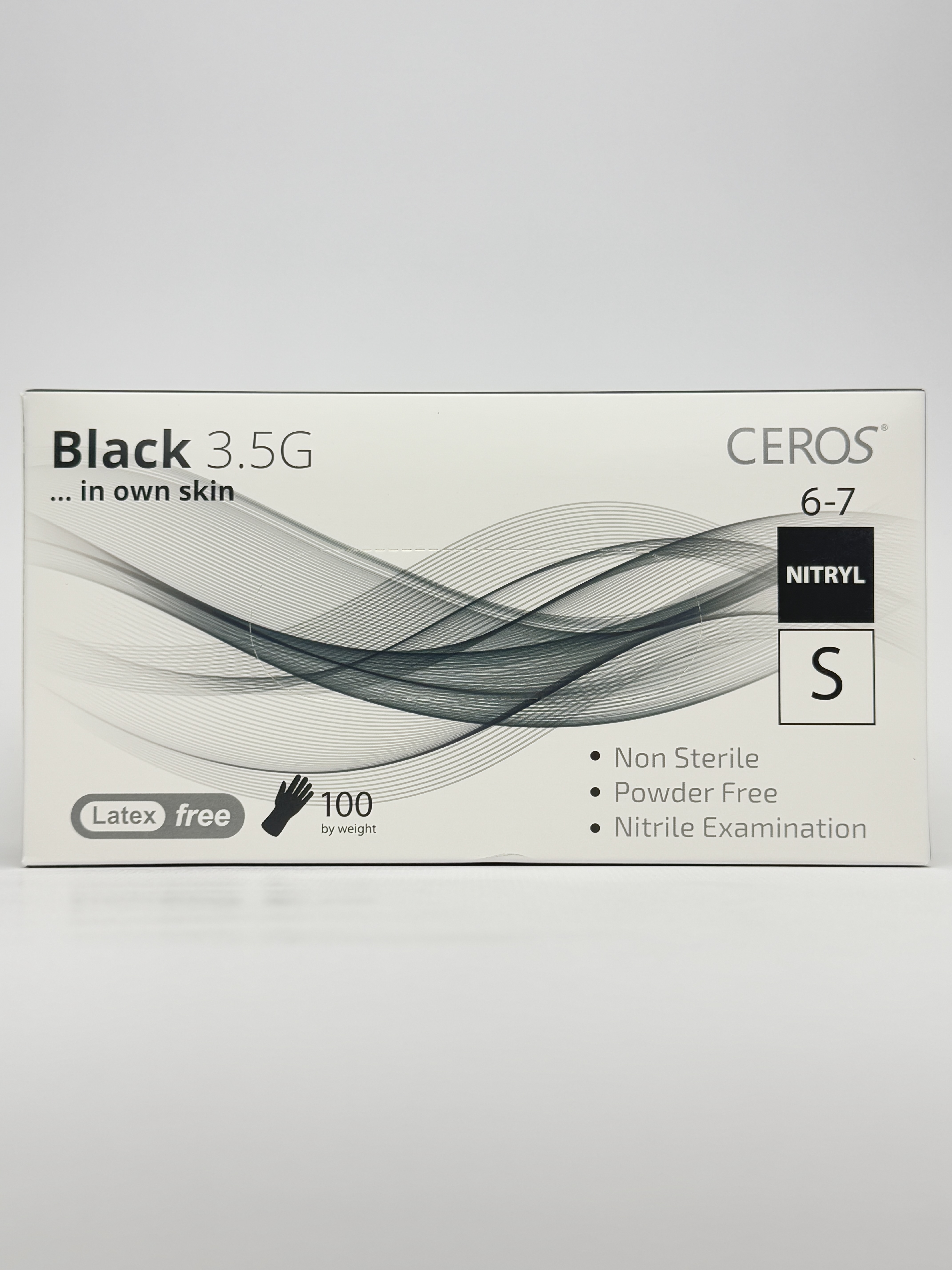 Рукавички CEROS нітріл.огл.S чорні (100шт)