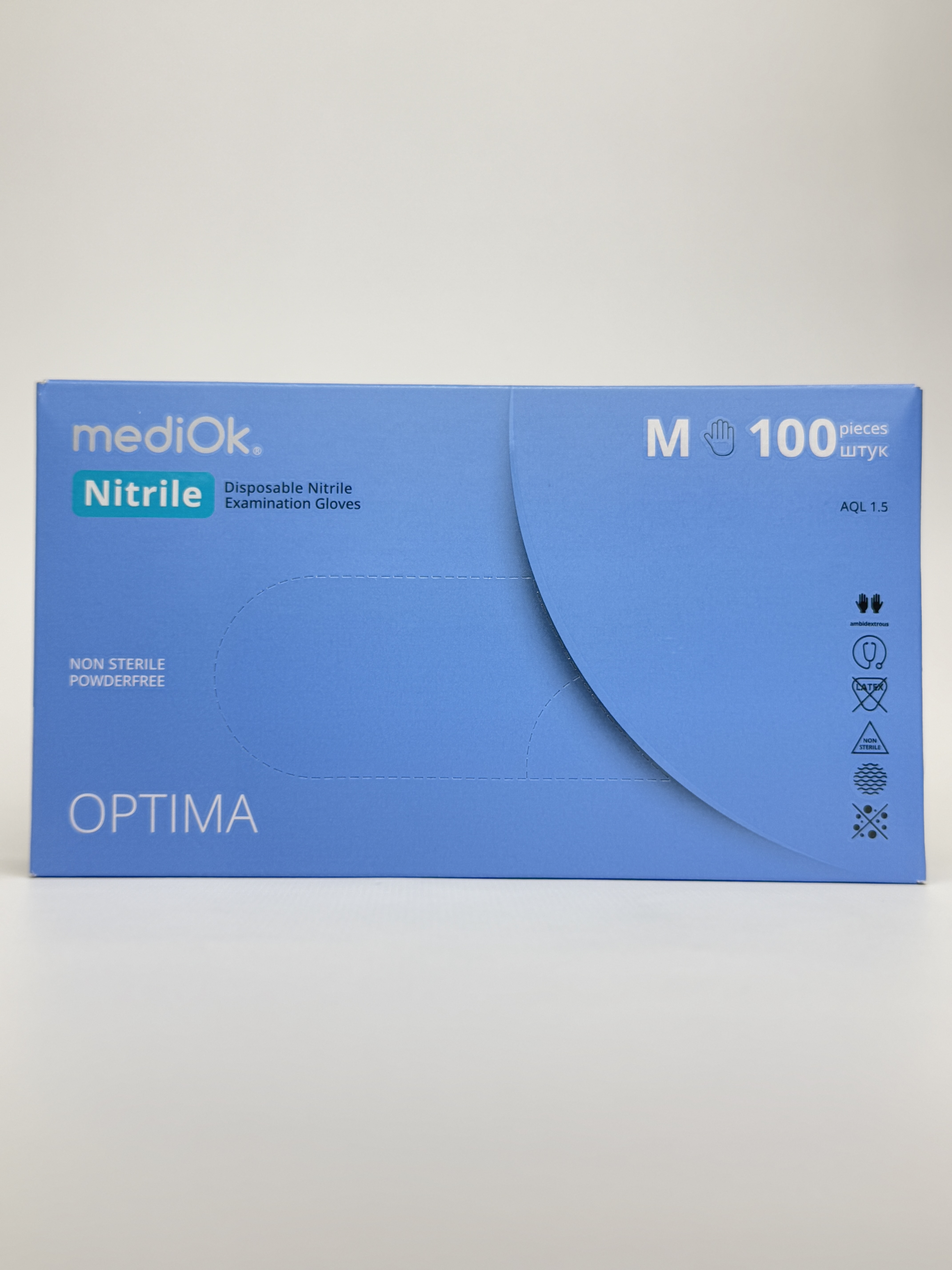 Рукавички MediOK нітріл. неприпудр сині М