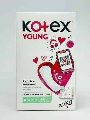 Kotex прокладки щоденні Young Slim Normal 40шт