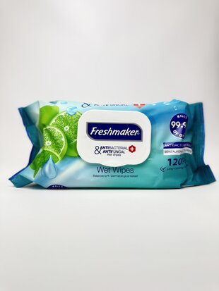 Freshmaker Серветки вологі Antibacterial (Lemon/Lime). 120шт.