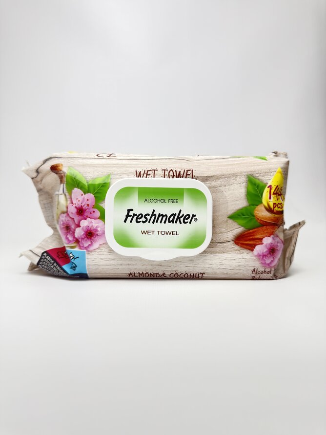 Freshmaker Серветки вологі Wet Towel (Almonds&Coconut). 144шт.