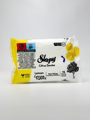 Sleepy Серветки вологі Citrus Garden (BOX) 15 шт (1*3)шт.