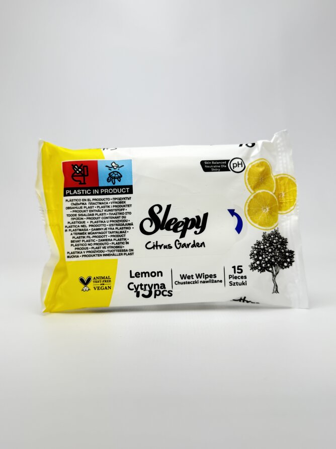 Sleepy Серветки вологі Citrus Garden (BOX) 15 шт (1*3)шт.