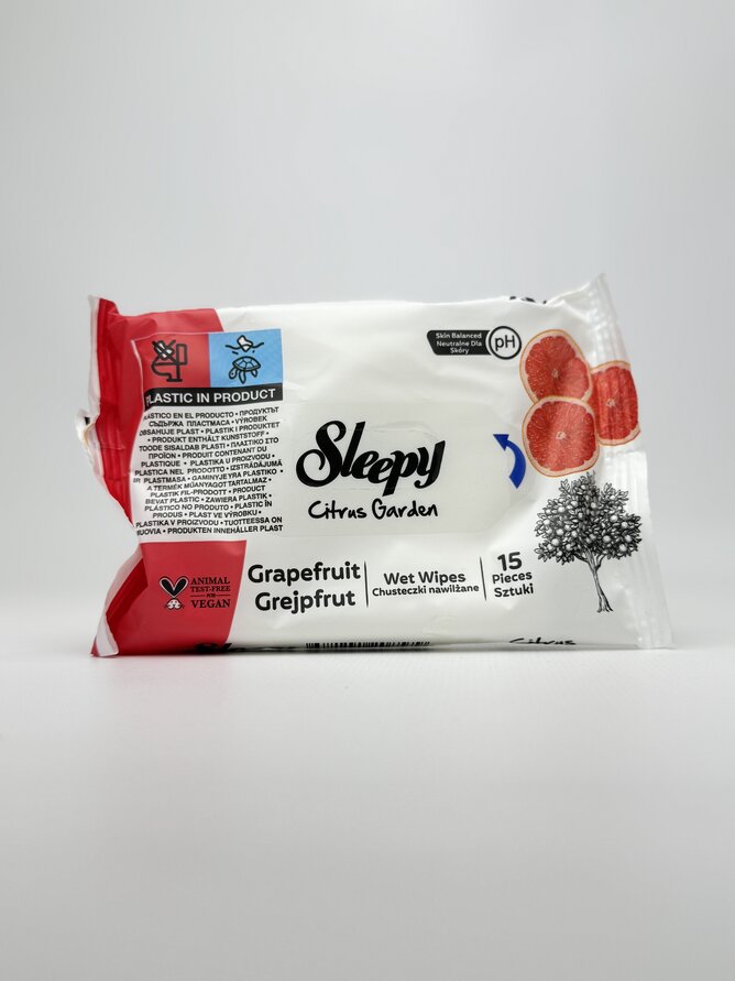Sleepy Серветки вологі Citrus Garden (BOX) 15 шт (1*3)шт.
