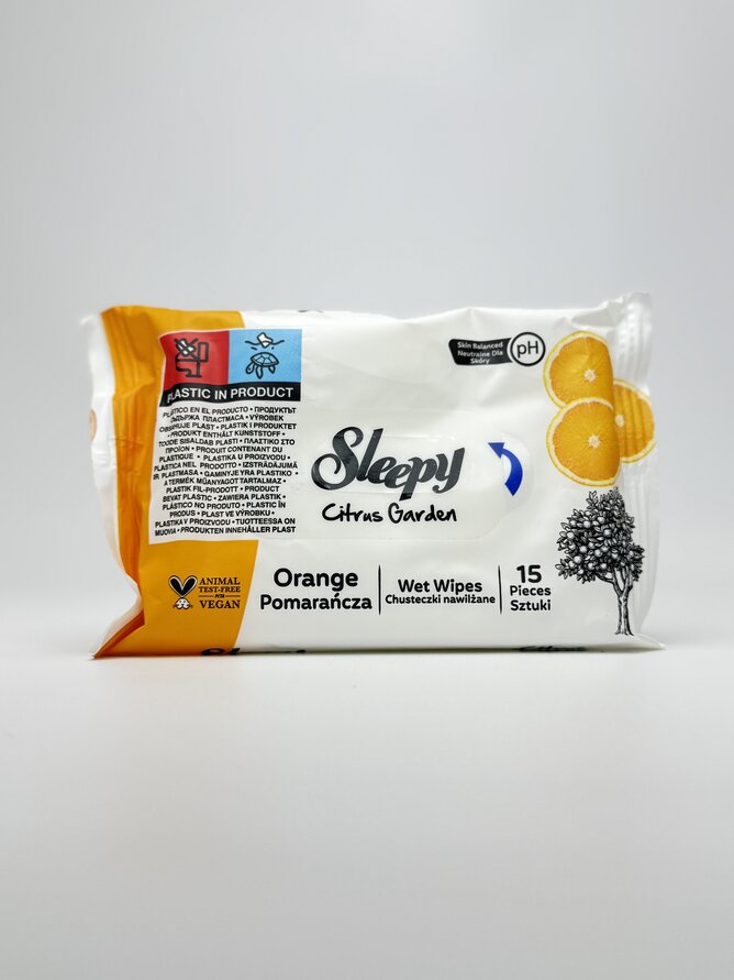 Sleepy Серветки вологі Citrus Garden (BOX) 15 шт (1*3)шт.