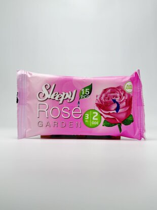 Sleepy Серветки вологі Rose Garden (BOX) 15шт. (1*3)шт.