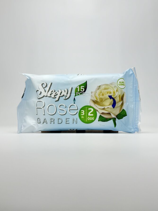 Sleepy Серветки вологі Rose Garden (BOX) 15шт. (1*3)шт.