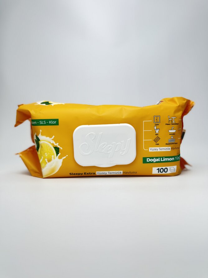 Sleepy Серветки для побутового прибирання Easy Clean Lemon (100 шт в упаковці) -