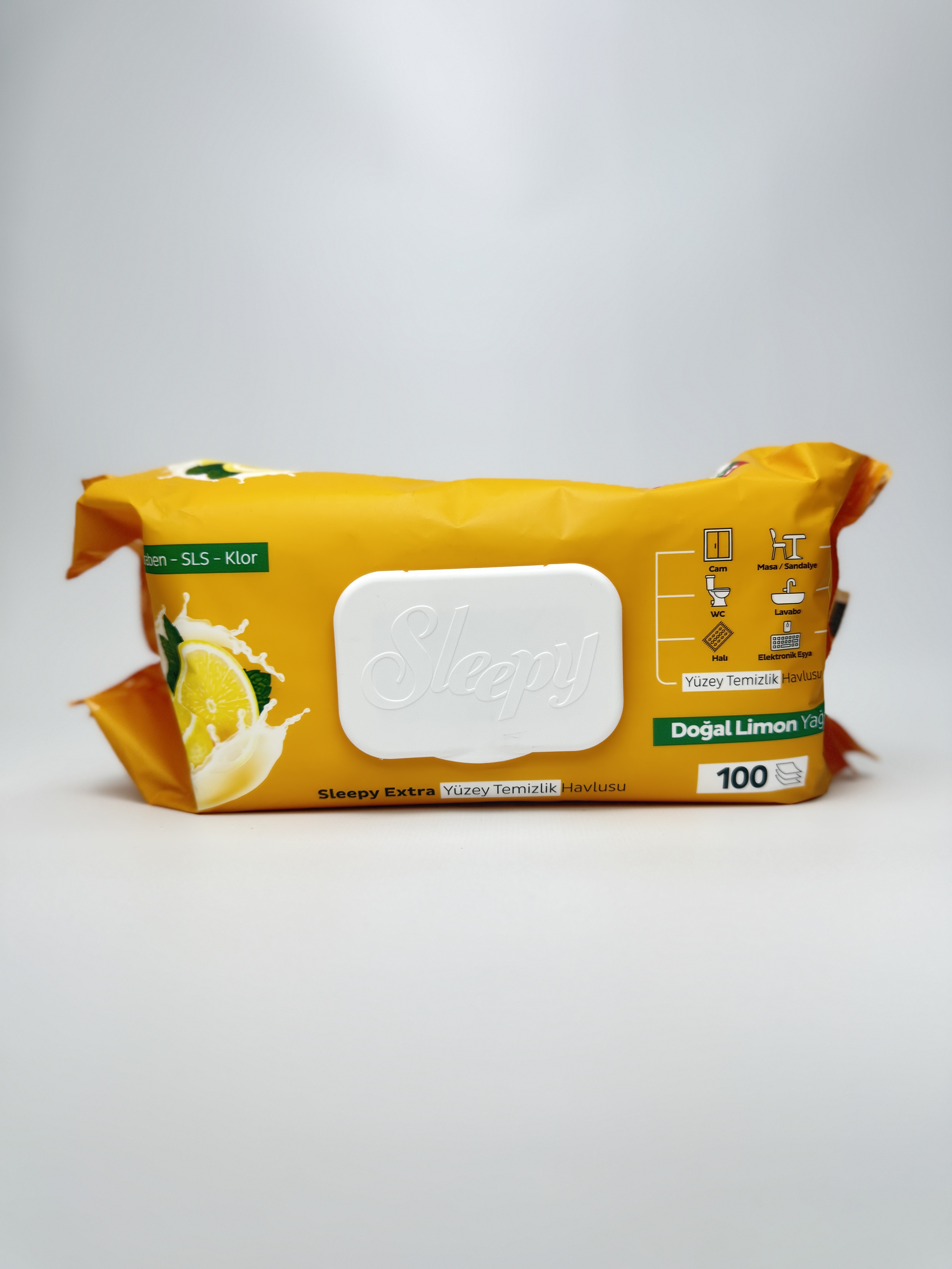 Sleepy Серветки для побутового прибирання Easy Clean Lemon (100 шт в упаковці) -