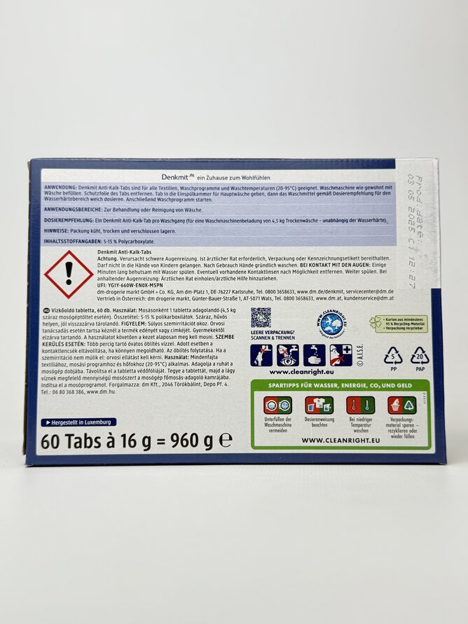 Denk Mit Таблетки д/пральної машини Anti-Kalk. 60-Tabs - 900 g