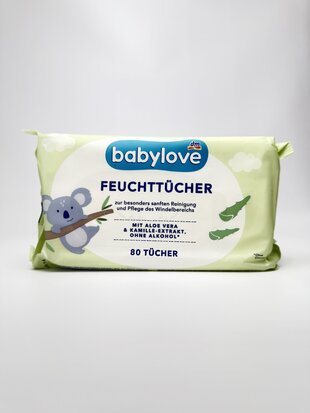 babylove - Вологі серветки Aloe Vera 80шт.