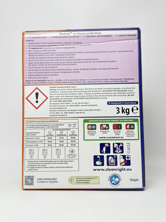 Denk Mit Порошок для прання кольорових речей ColorWaschmittel 50прань 3 кг