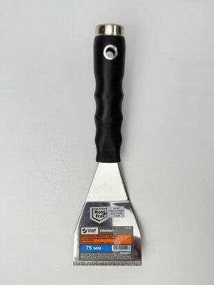 Шпательна лопатка сталева з нержавіючим покриттям. вигнуте лезо. 75 мм