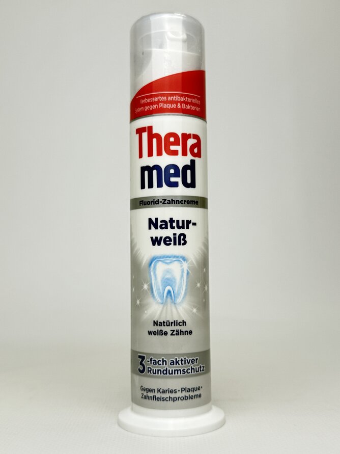 Зубна паста THERA MED Natur-weib 100ml (помпа) сіра