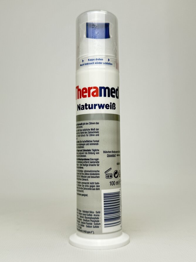 Зубна паста THERA MED Natur-weib 100ml (помпа) сіра