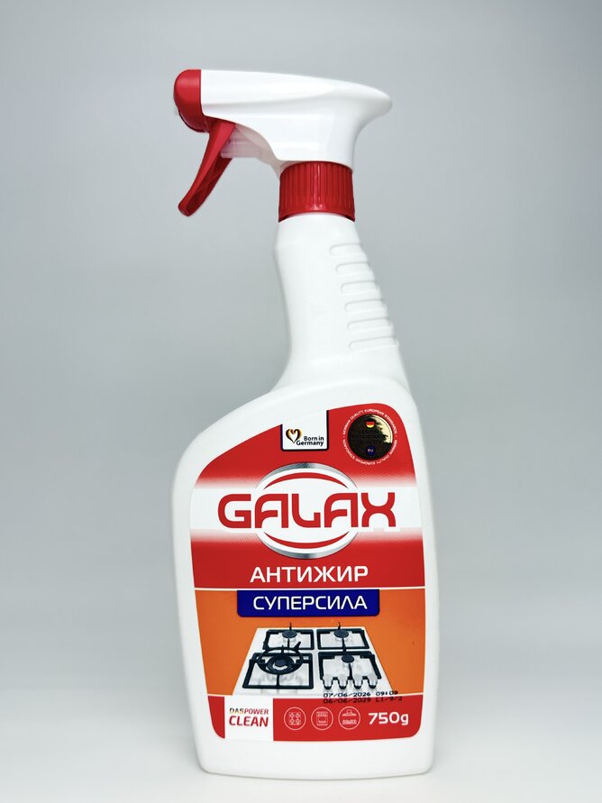 Засіб для видалення жиру з кух. поверхонь GALAX das PowerClean. 750г