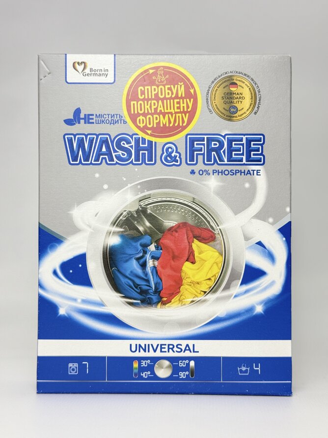 Порошок для прання універсальний "Wash&Free". 400г