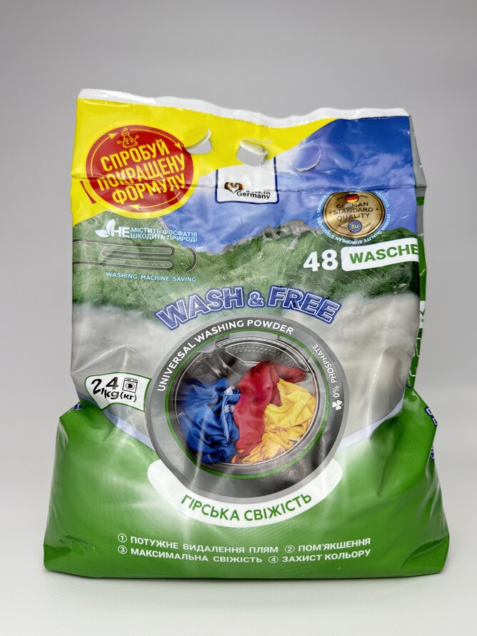 Порошок для прання універсальний "Гірська свіжість" "Wash&Free". 2400г