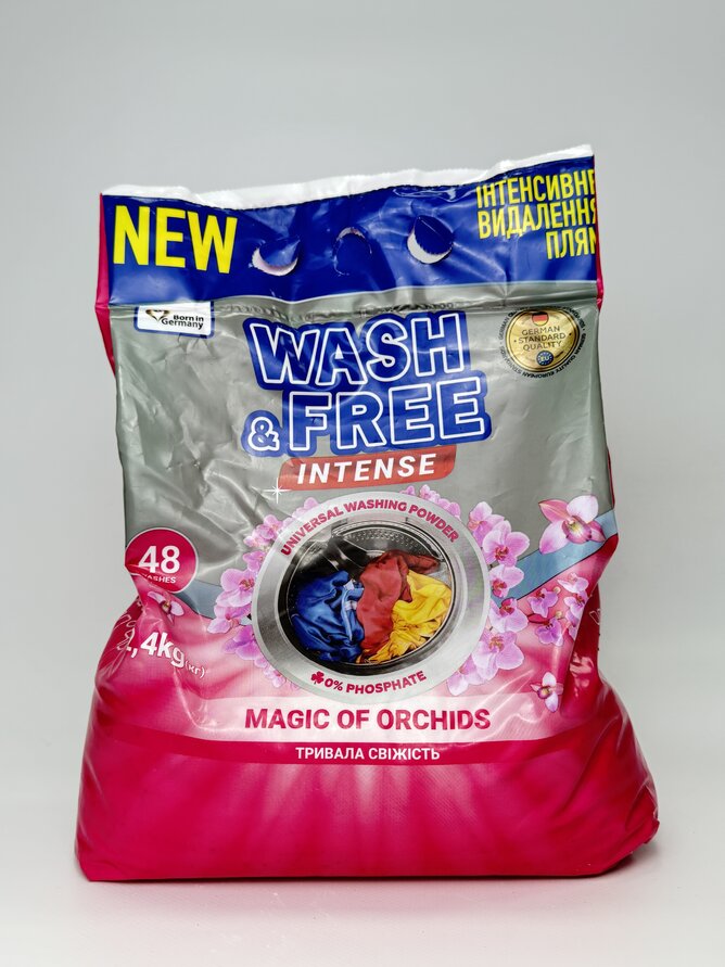Порошок для прання універсальний Wash&Free Intense "Магія орхідей". 2400 г