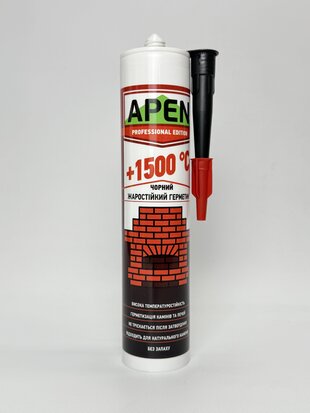 Герметик APEN жаростійкий +1500 С чорний 280мл