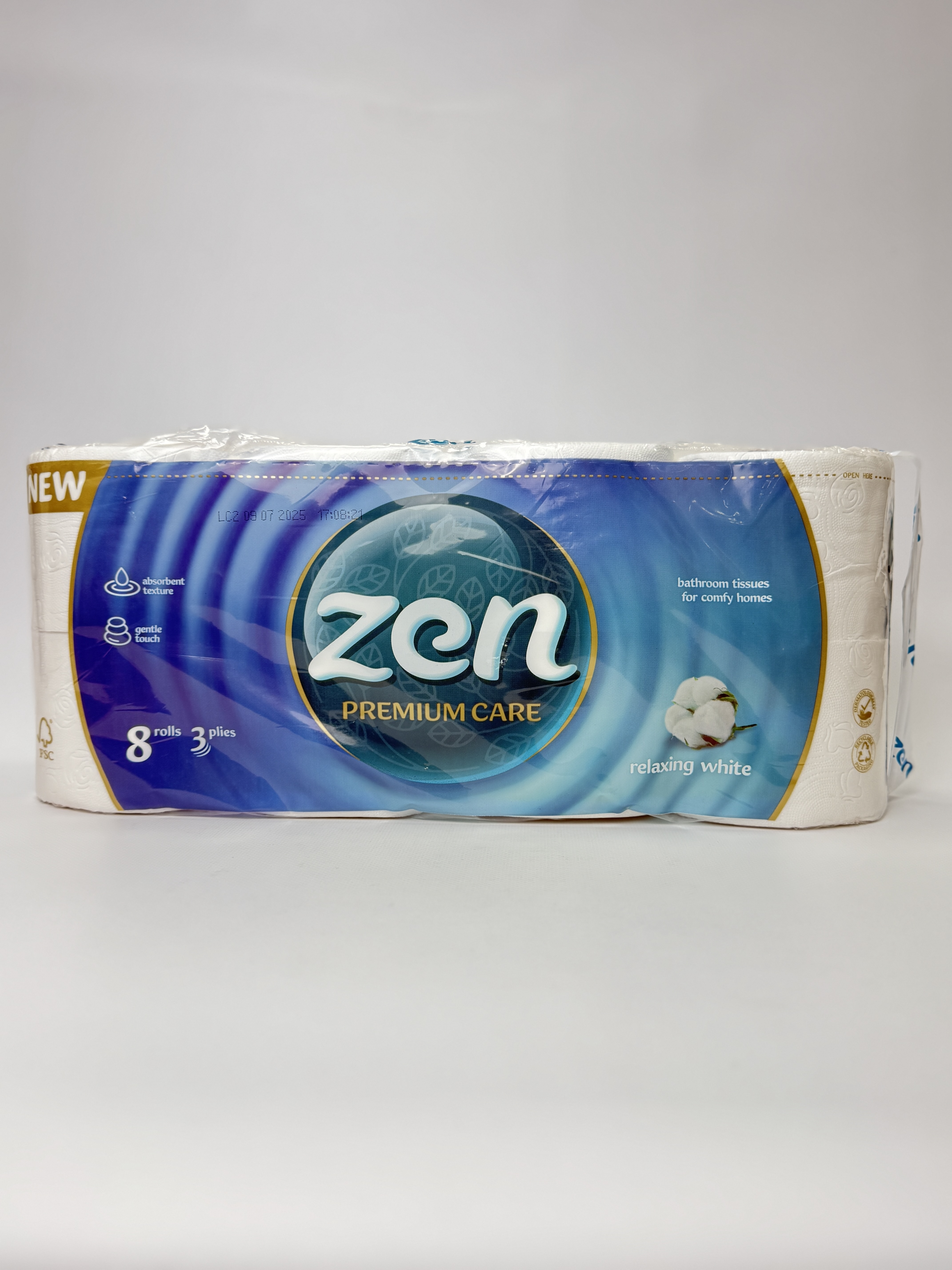 Туалетний папір ZEN-Premium"Relaxing White Білий 3шар. біла 8 рул. 145 відр.19м