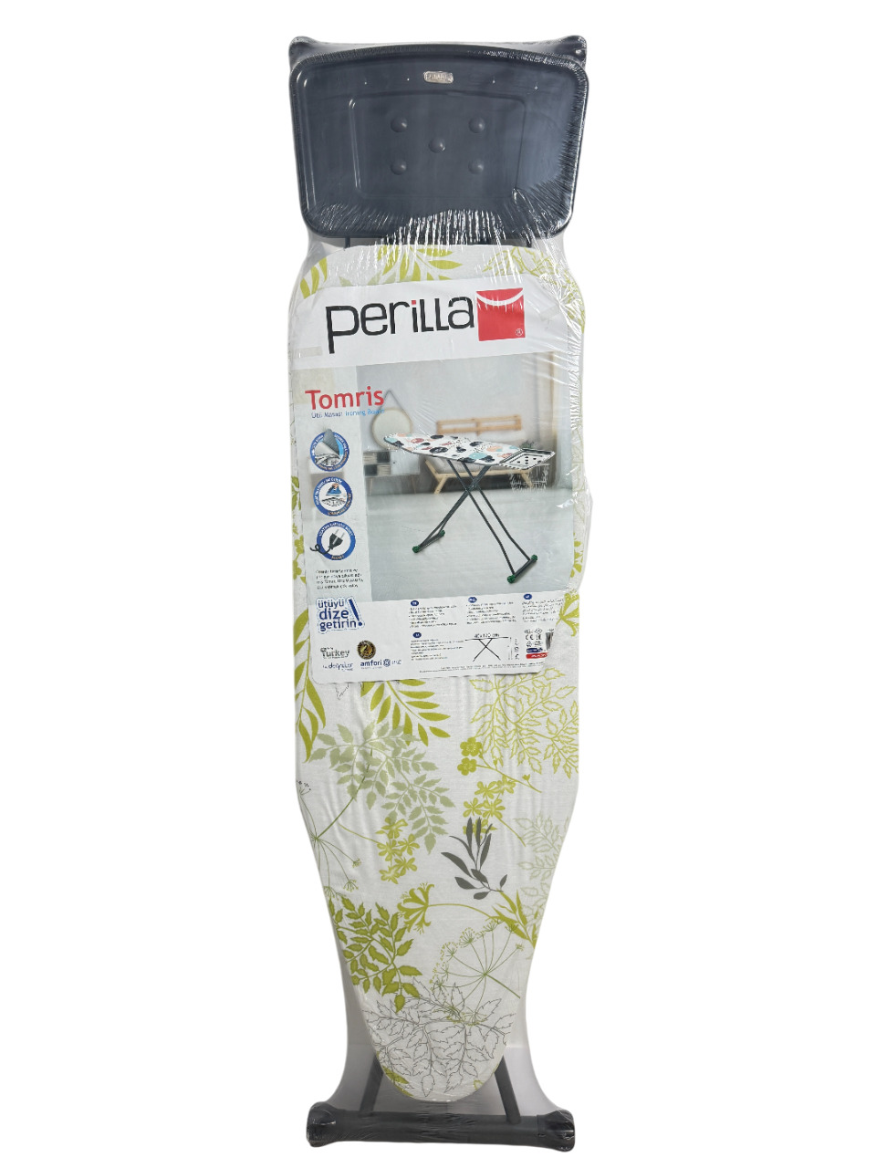 Дошка прасув.цільнометал. з перфорацією TOMRIS з розеткою. 40*120 см