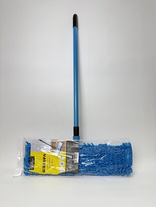Швабра для прибирання. мікрофібра 44 см лапша (синя)