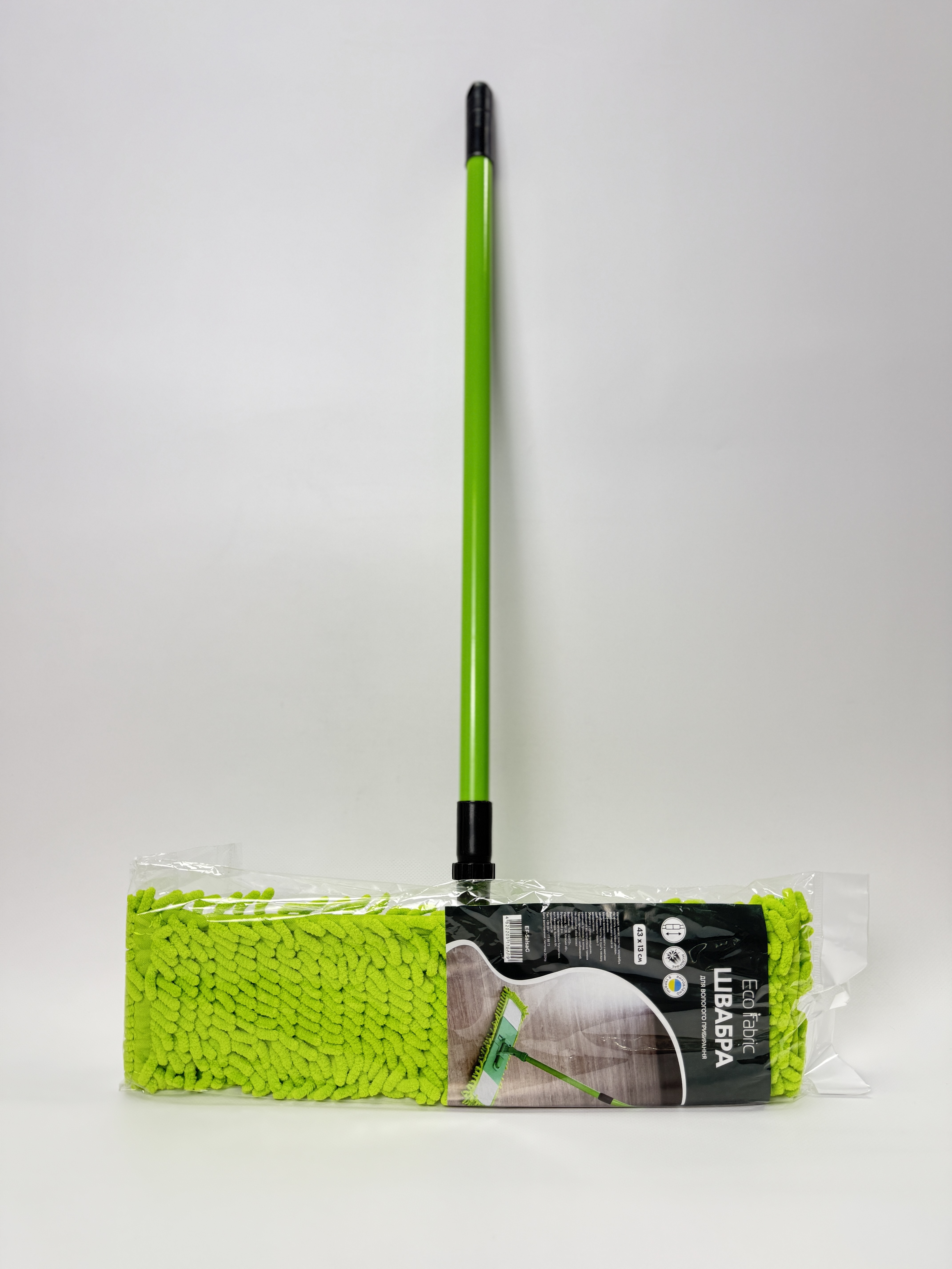 Швабра для прибирання. мікрофібра 44 см лапша (зелена)