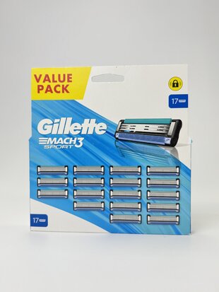 Gillette Змінні касети для гоління Mach 3 Sport 3 леза (17 шт.)