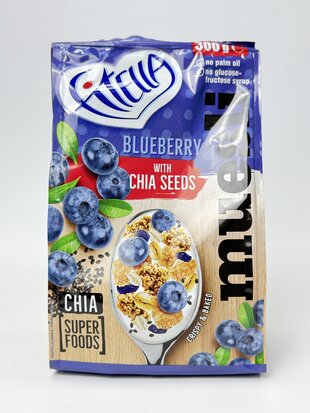 Fitella Мюслі Blueberry with Chia Seeds - 300 g / 12 шт/ящ