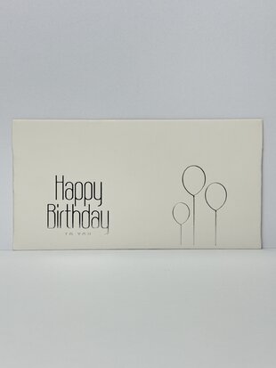 Конверт для грошей "Happy Birthday" срібне тиснення кульки