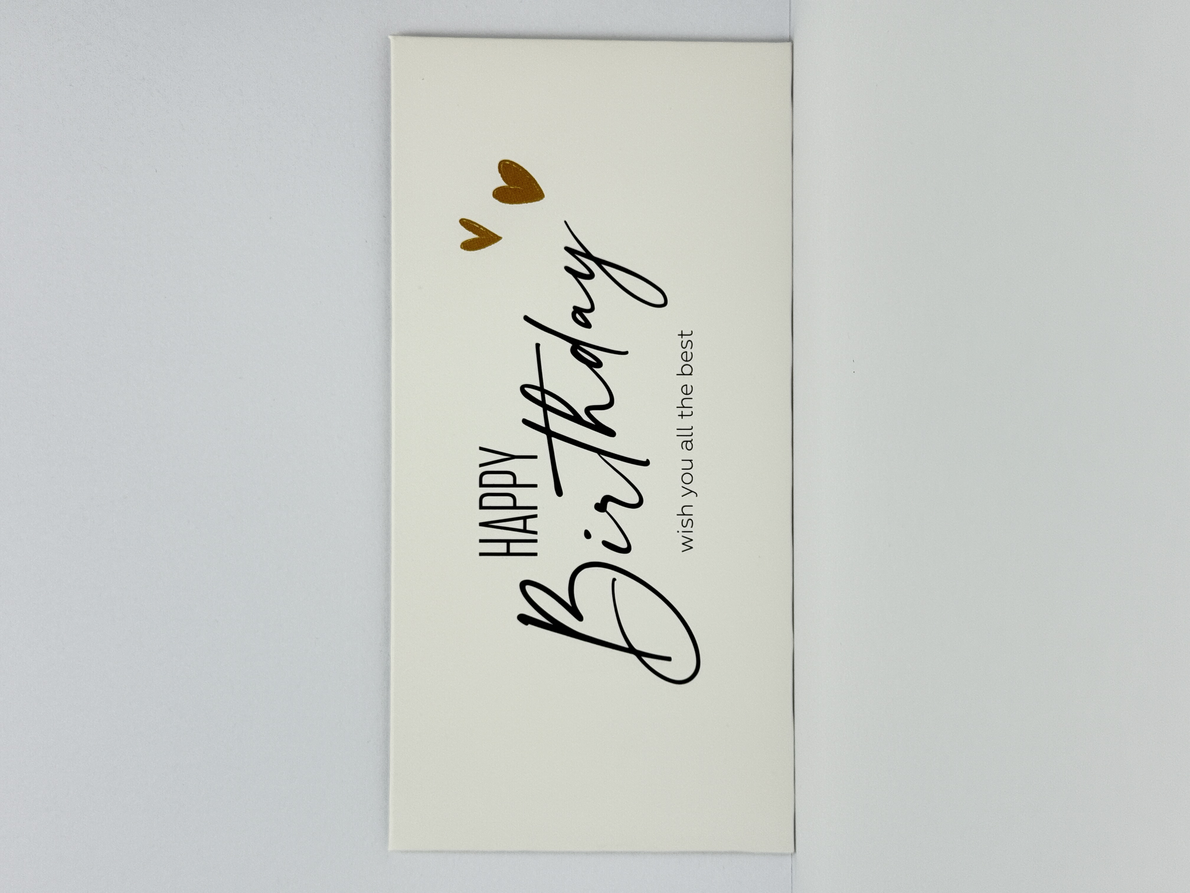 Конверт для грошей "Happy birthday" золоте серце