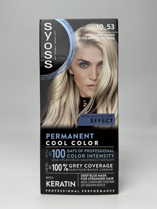 Стійка крем-фарба SYOSS 10-53 Світлий Попелястий Блонд