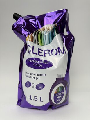 Гель для прання ТМ "Clerom" Professional "Color". 1.5 л дойпак