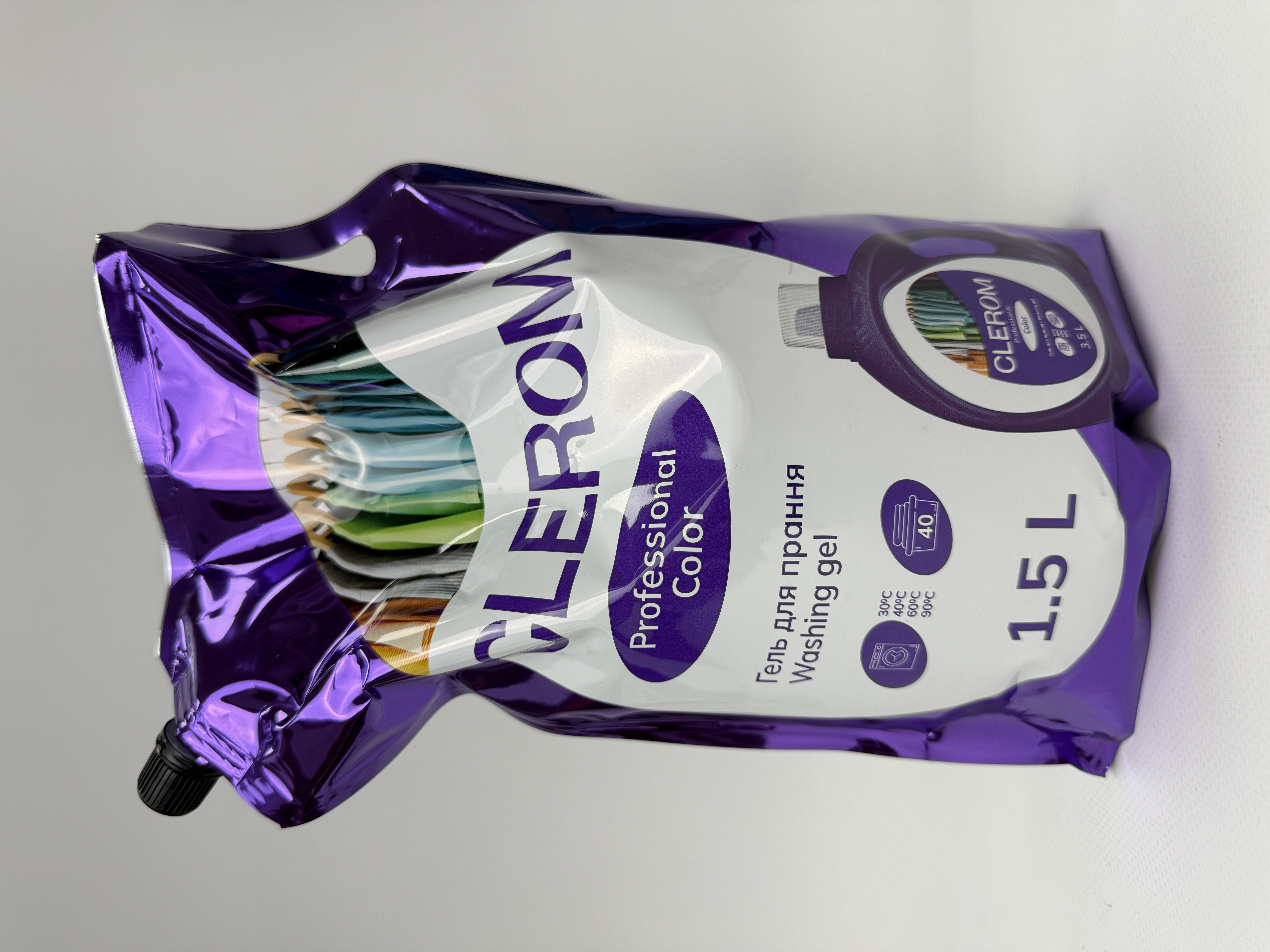 Гель для прання ТМ "Clerom" Professional "Color". 1.5 л дойпак
