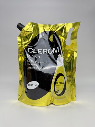 Засіб для миття посуду ТМ "Clerom" Lemon 1100 мл дой-пак