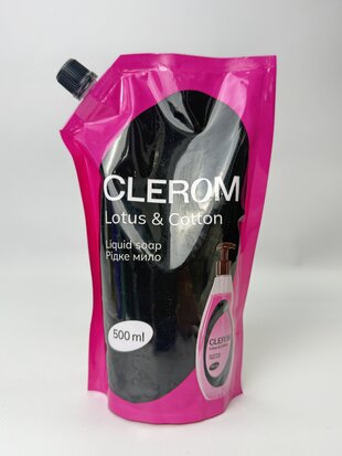 Рідке мило ТМ "Clerom" Lotus and Cotton 500 мл дой-пак