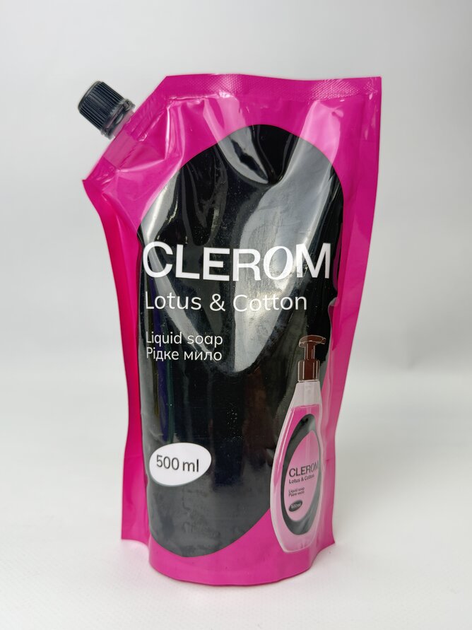 Рідке мило ТМ "Clerom" Lotus and Cotton 500 мл дой-пак