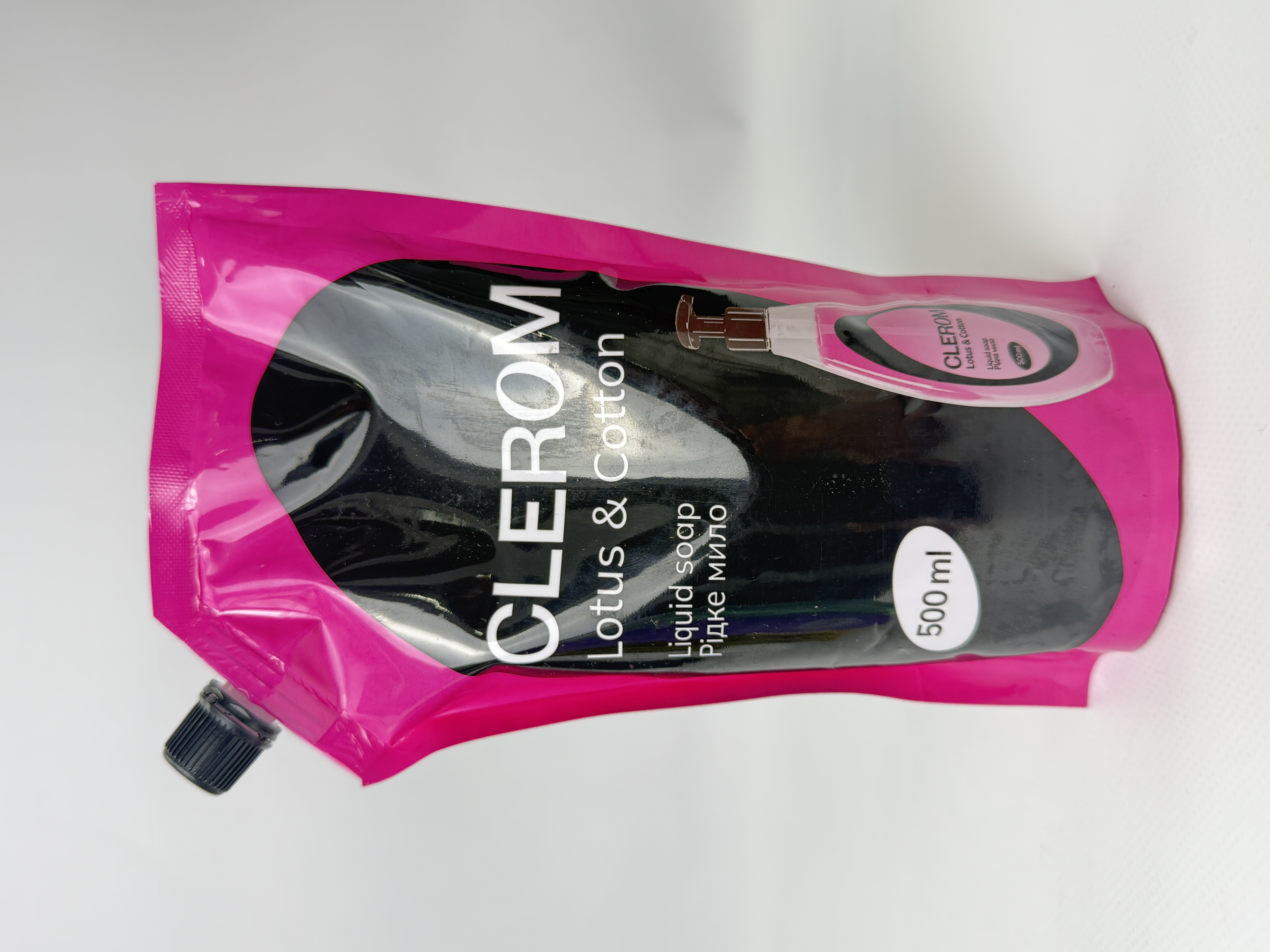 Рідке мило ТМ "Clerom" Lotus and Cotton 500 мл дой-пак