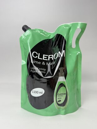 Рідке мило ТМ "Clerom" Lime and mint 1100 мл дой-пак