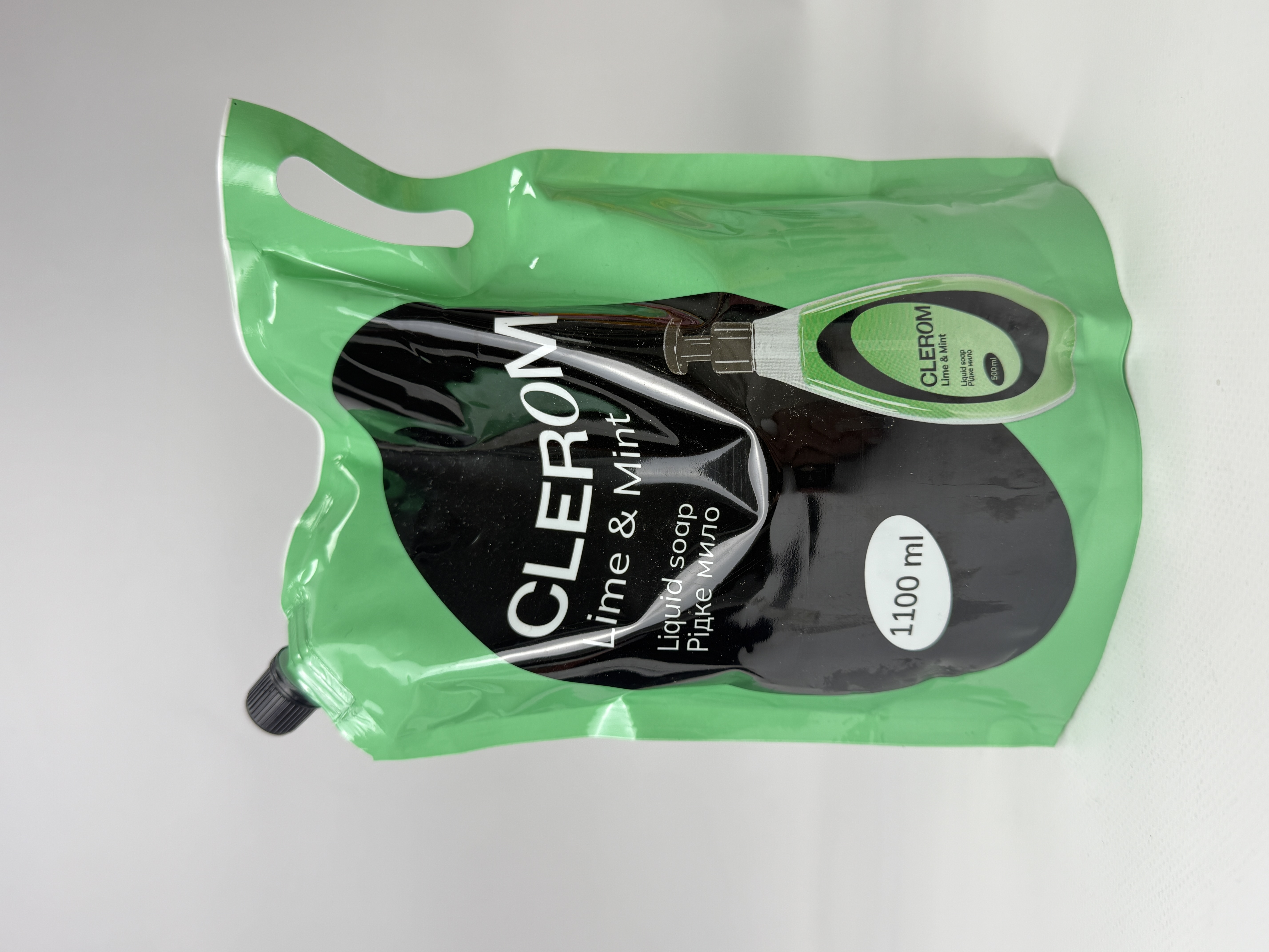Рідке мило ТМ "Clerom" Lime and mint 1100 мл дой-пак