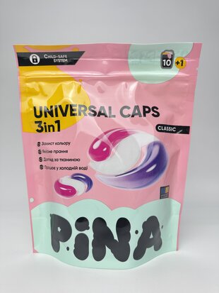 Капсули для прання ТМ “PINA” Universal Classic. 11 шт дой-пак